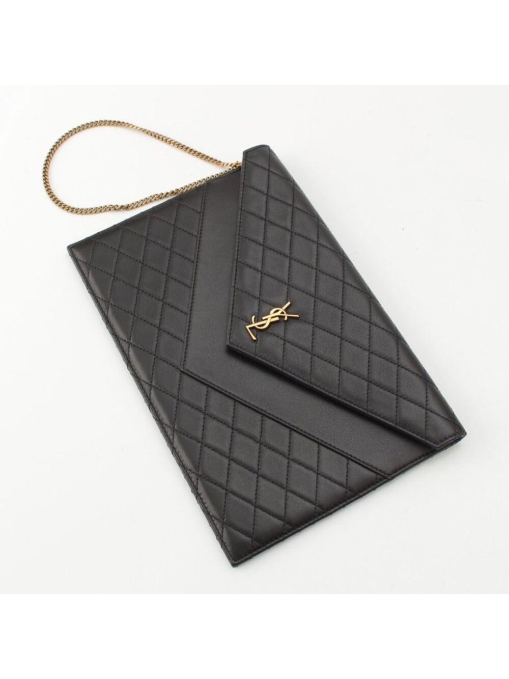 Saint Laurent Matelasse Leather Chain Clutch Black - Picture 5 of 10